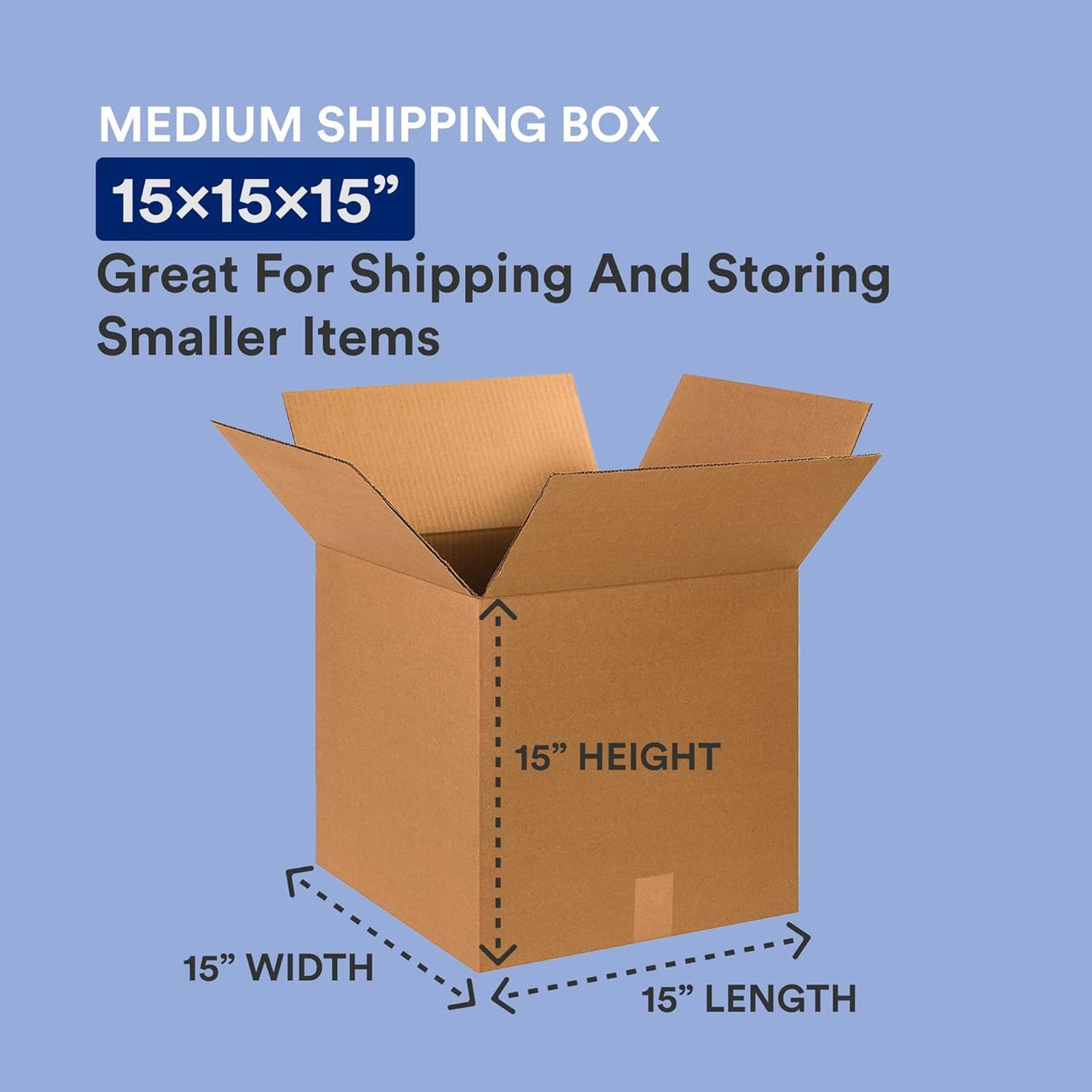 10 Pack Shipping Boxes 15"L x 15"W x 15"H Corrugated Cardboard Box for Packing Moving Storage