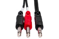 Thumbnail for Hosa STP-203 Insert Cable, 1/4 in TRS to Dual 1/4 in TS - 3 Meter