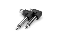 Thumbnail for Hosa GPR-123 Right-angle Adaptors, RCA to 1/4 in TS -2 PCS