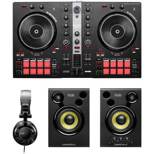 Hercules DJ Essentials Kit DJControl Inpulse 300 mk2 Controller DJMonitor 42 Speaker HDP DJ60 DJUCED Serato DJ Lite