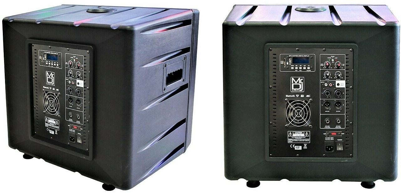 MR DJ PROSUB15BT 15" 5400W PA DJ Club Powered Active Subwoofer with 2 Speaker Output