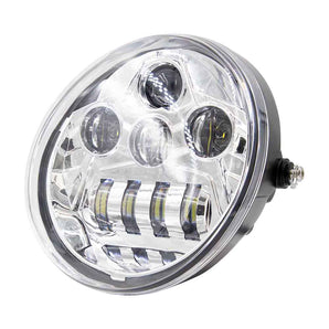 Saddle Tramp BC-HDHLR2 7 In 8 LED Oblong Oval Motorcycle Light - Chrome Front Face