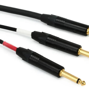 Mogami GOLD INSERT TS-12 TS Cable - 1/4-inch TRS Male to Dual 1/4-inch TS Male - 12 foot