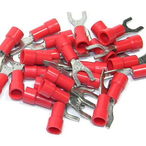Absolute USA RS8-500 500PCS 18-22 AWG Red Insulated Fork Spade Wire Connector Electrical Crimp Terminal