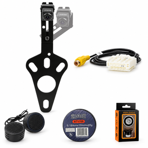 Alpine HCE-RCAM-WRA Rear View Camera Fit Jeep Wrangler 2007-2017 Factory Display + Accessory Bundle