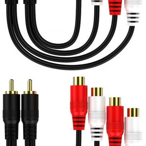 4 Absolute 2F1M RCA Interconnect Cable Wire Marine Car Amplifier Stereo Home Audio