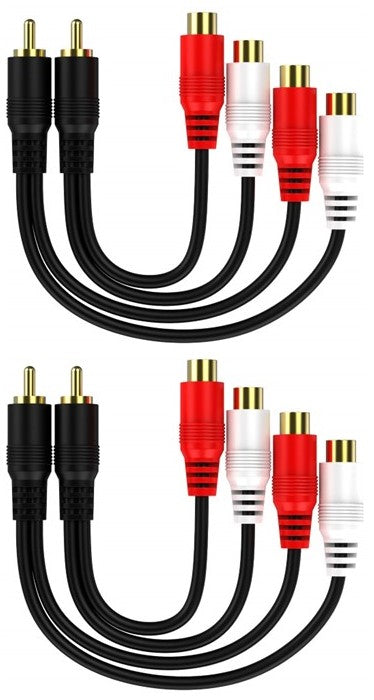 4 Absolute 2F1M RCA Interconnect Cable Wire Marine Car Amplifier Stereo Home Audio