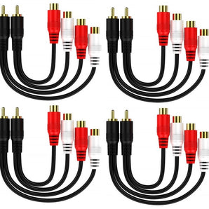 8 Absolute 2F1M RCA Interconnect Cable Wire Marine Car Amplifier Stereo Home Audio