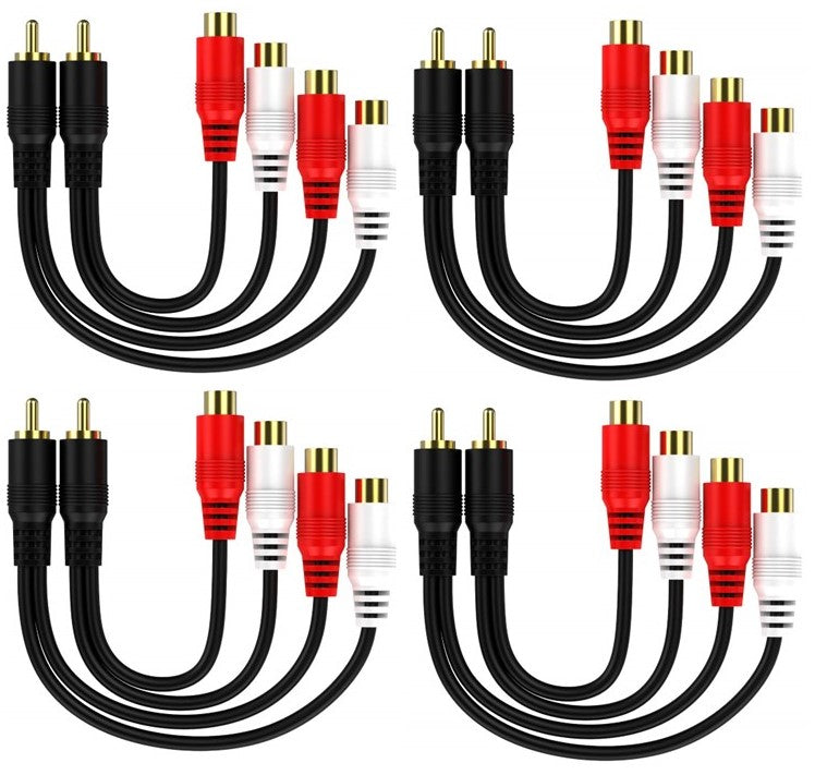 8 Absolute 2F1M RCA Interconnect Cable Wire Marine Car Amplifier Stereo Home Audio