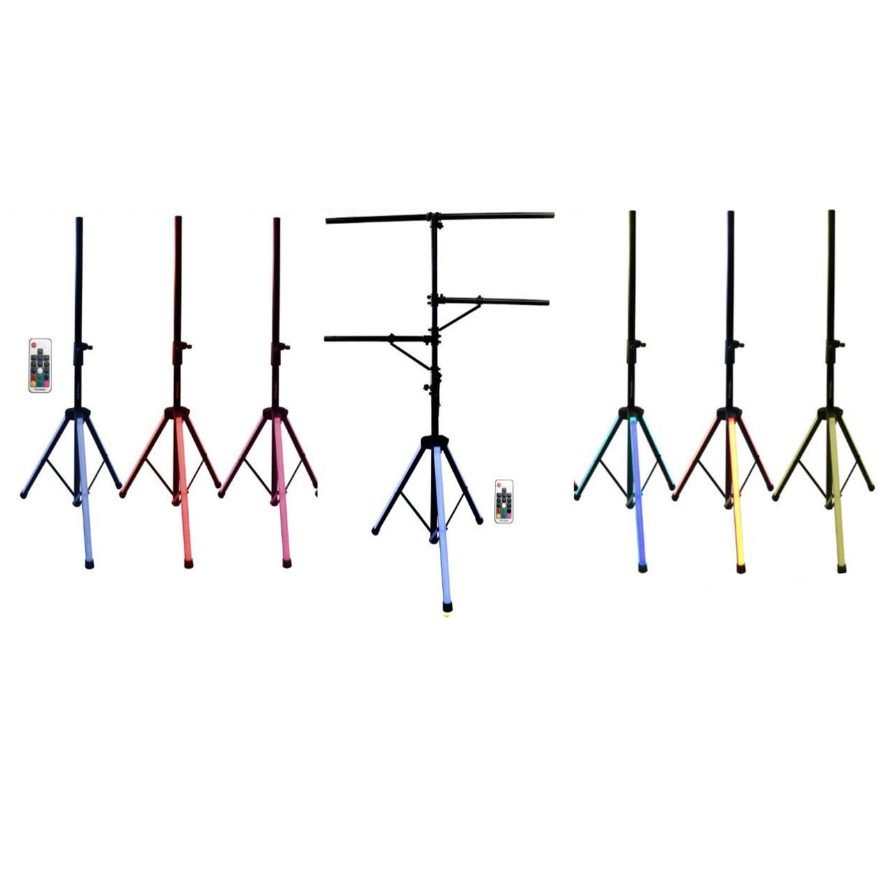 MR DJ LS700LED Full Color Led Pro DJ Lighting Multi Arm Tripod & T-Bar Light Stand