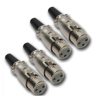 Thumbnail for Mr. Dj XLRFH4 2 Pair XLR Female Head 3 Pin Connector Allows for Speaker Cables