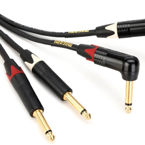 Mogami GOLD-KEY-S-06R Stereo Cable - Dual TS Male to Right Angle TS Male - 6 foot
