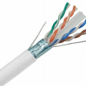 AT Cat6 Ethernet Cable 23AWG 600Mhz UL Bare Solid Copper Wire UTP 1000' White