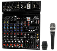 Thumbnail for Peavey PV 10 AT 10 Channel Compact Mixing Mixer Console with Bluetooth Auto-Tune pitch correction + Blue Mic