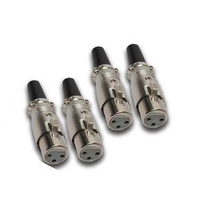 MR DJ USA XLRFH4 2 Pairs XLR Female Head 3 Pin Connector Allows for Speaker Cables