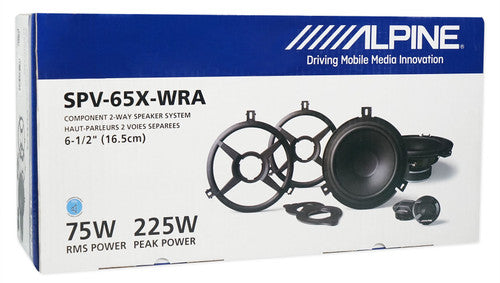 ALPINE SPV-65X-WRA 6.5" Coaxial + MPS65B Rollbar Speakers for 2007-2018 Jeep Wrangler JK