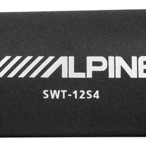 Alpine SWT-12S4 1500W Single 12" Bass Reflex Sealed Subwoofer Tube Enclosure with a sleek design.
