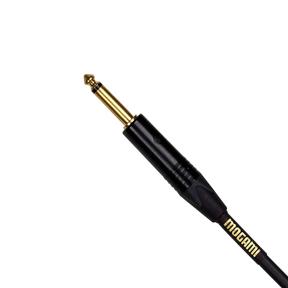 Mogami GOLD INST SILENT R 10 Guitar Instrument Cable Right Angle Silent Plug To Straight Connectors - 10 Feet