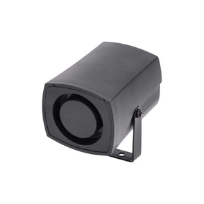  Install Bay IBSIRENM6 Mini PIEZO Siren 6 Tone in black with a sleek design, perfect for alarms and notifications.