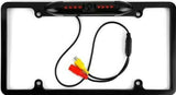 US Car License Plate Frame with Backup Rear View Camera, Night Vision feature included, Black design, ideal for parking.