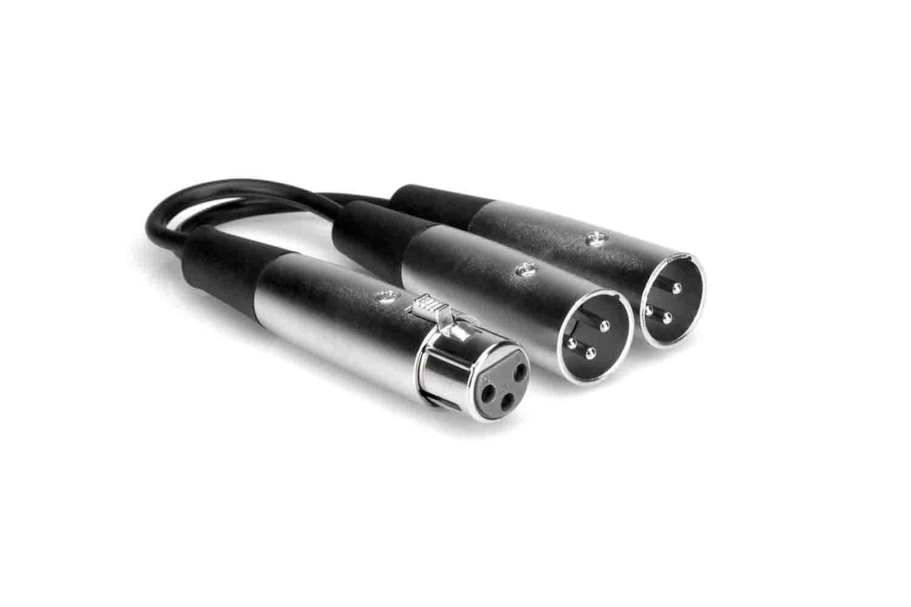 Hosa YXM-101.5 Y Cable, XLR3F to Dual XLR3M - 18 in