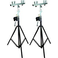 Thumbnail for 2 DJ Pro Lighting 12 Foot Crank Light Stand & 2 Square Truss T-Bar Adapter