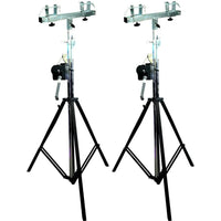 Thumbnail for (2) MR TRUSS Pro Lighting 12 Foot Crank Light Stand & (2) Square Truss T-Bar