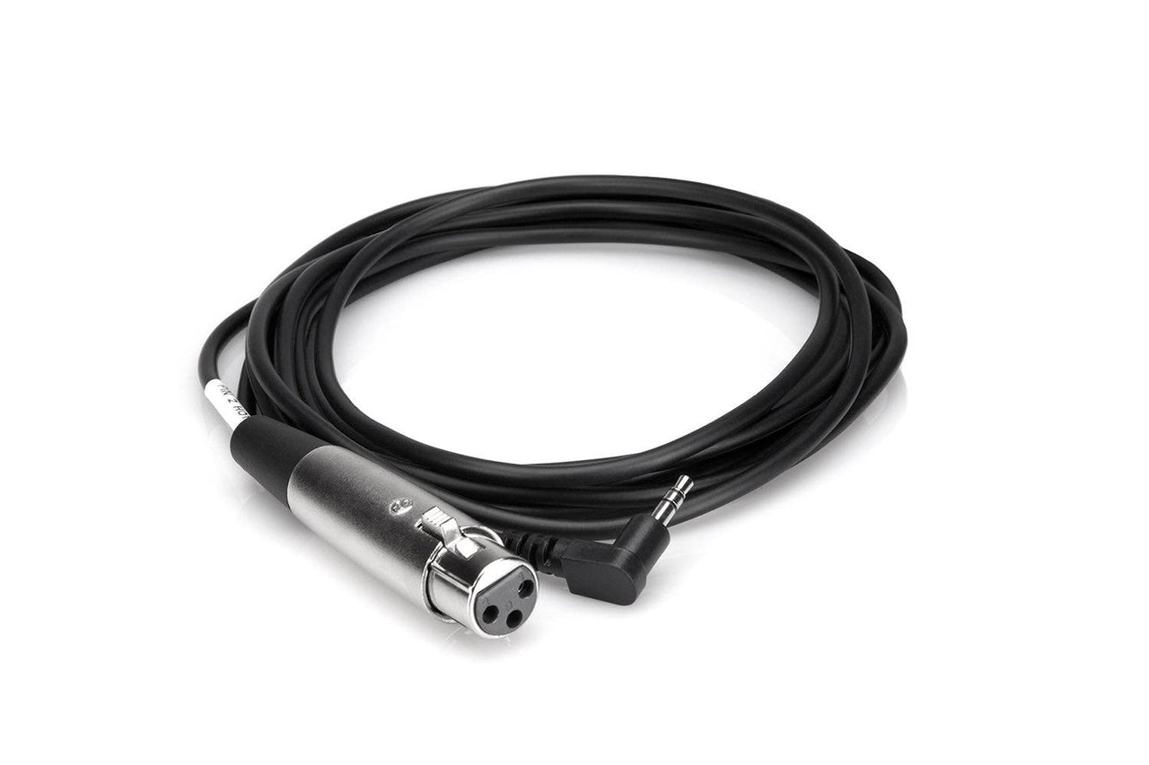 Hosa XVM-110F Microphone Cable, XLR3F to Right-angle 3.5 mm TRS – 10 Feet