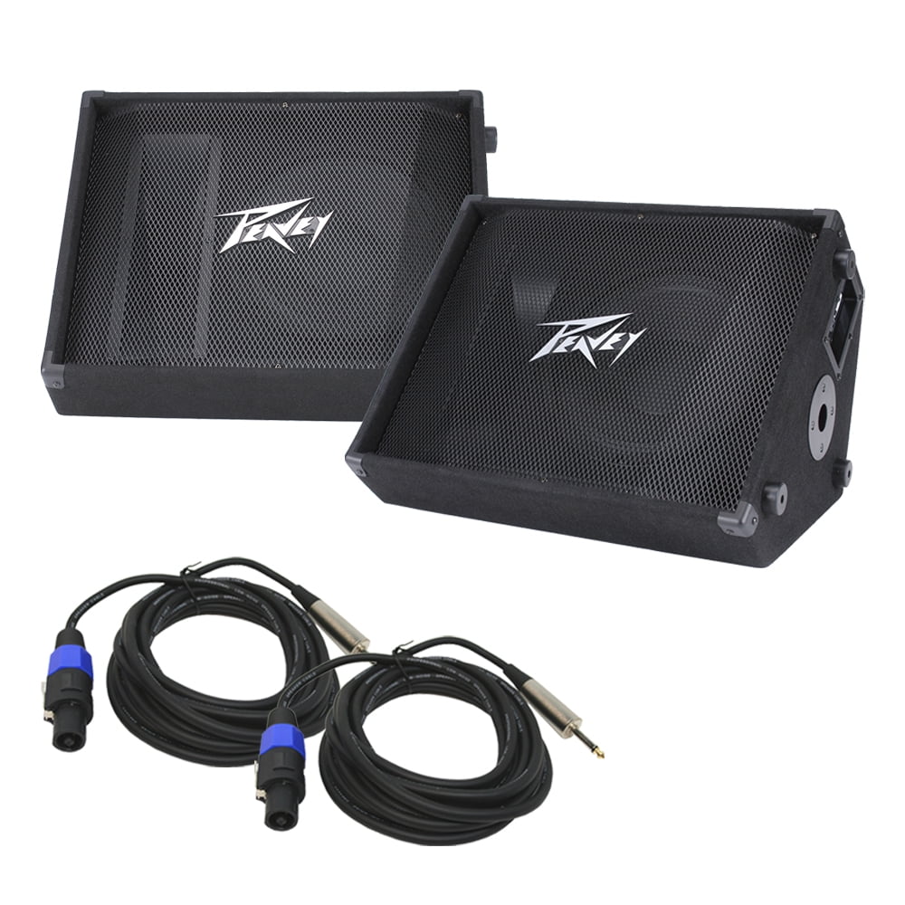 Peavey PV15M 15" 2-way 1000-Watt Peak Floor Monitor Speaker w/ Handle & 1/4" to Speakon Cables