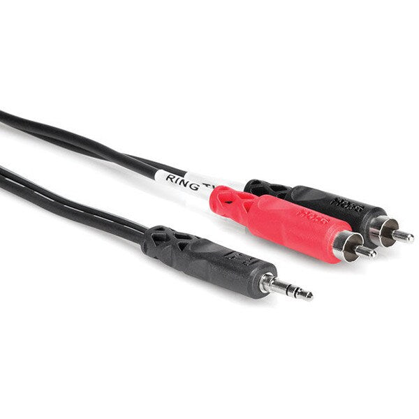 Hosa CMR-203 Stereo Breakout Cable - 3.5mm TRS Male to Left and Right RCA Male - 3 foot