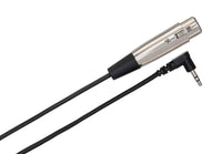 Thumbnail for Hosa XVS-102F, XLR3F to Right Angle 3.5 mm TRS Microphone Cable - 2 Feet