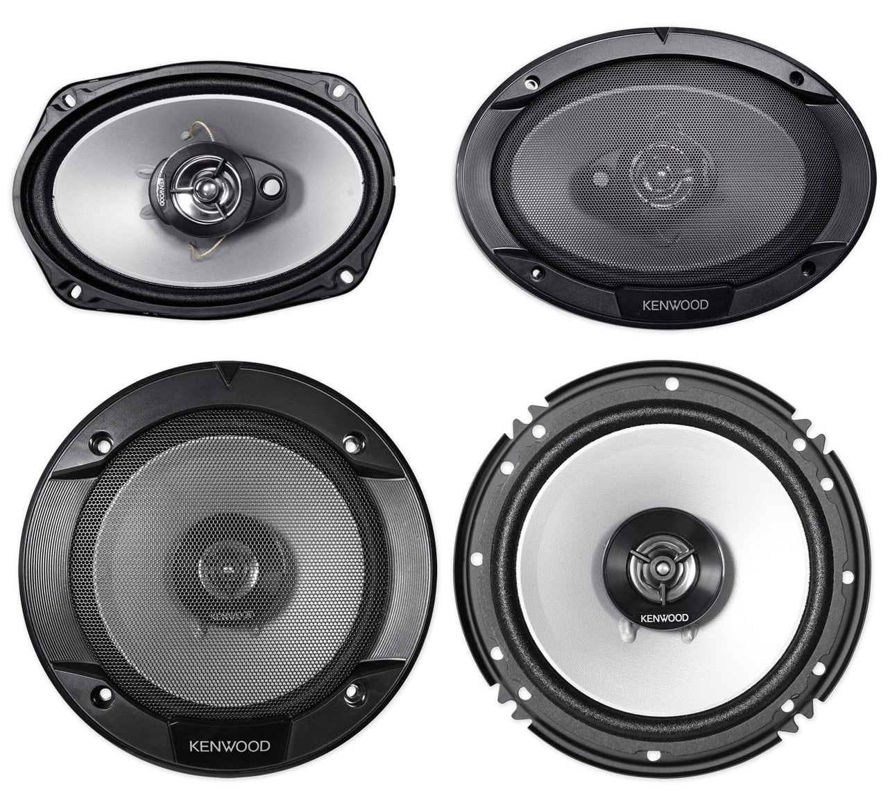 (2) Kenwood KFC-6966S 6x9" 800 Watt+(2) 6.5" 600 Watt Car Audio Coaxial Speakers