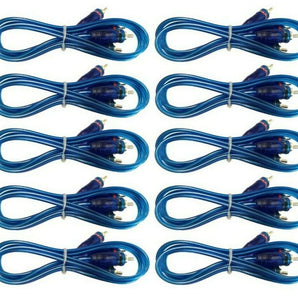 10 Absolute 20' RCA Stereo Plug Cable 2 Male to 2 Male Car Stereo Marine Home Audio