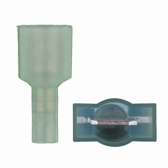 Install Bay 3MBNMD250F blue nylon male quick disconnect, 16-14 gauge .250, electrical connector image.