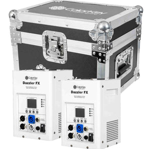 Colorkey CKU-7703-KIT Cold Spark Machine Bundle 2 Dazzlers with Road Case - White