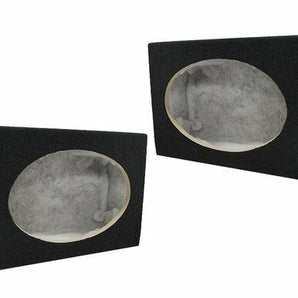2SQ6X9 6X9" SQUARE MDF SPEAKER BOX W/ BLACK Carpet & Terminal Cups