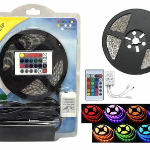 MR DJ LED STRIP RGB Color LED Ribbon Kit with Power Plug Remote