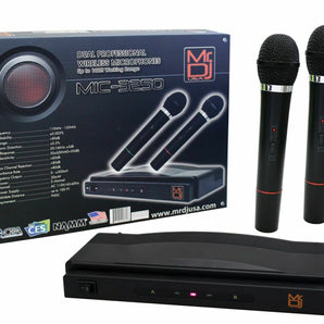 MR DJ MIC3250 Wireless Dual Handheld design Microphone System