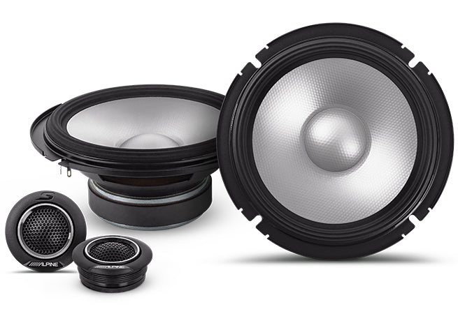 2 Alpine S2-S65C 240W 6.5" Component Type-S 2 way speaker set with 1" Silk Tweeters