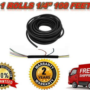 MK AUDIO SLT14 100 FEET 1/4" SPLIT LOOM WIRE TUBING HOSE COVER AUTO HOME MARINE