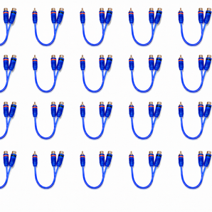 20 Absolute ABC-2F1M BLUE Y-Adapter 2Female to 1Male RCA Interconnect Audio Cable