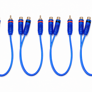 4 Absolute ABC-2F1M BLUE Y-Adapter 2Female to 1Male RCA Interconnect Audio Cable