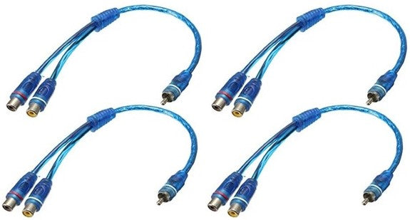 8 Absolute ABC-2F1M BLUE Y-Adapter 2F-1M RCA Interconnect Audio Cable