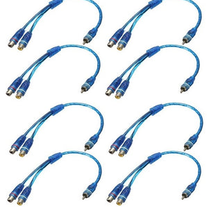 8 Absolute ABC-2F1M BLUE Y-Adapter 2F-1M RCA Interconnect Audio Cable