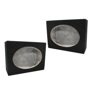 MK Audio 2SQ6X9 Pair 6x9" Speaker Boxes – Sealed MDF Enclosures with Terminal Cups, Carpeted 6" x 9" Car Speaker Box Pair