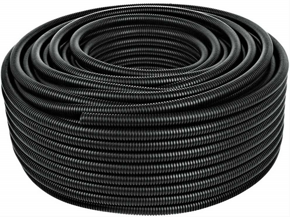 American Terminal ASLT58-25 25' 5/8" 15mm Split Wire Loom Conduit Polyethylene Corrugated Tubing Sleeve Tube