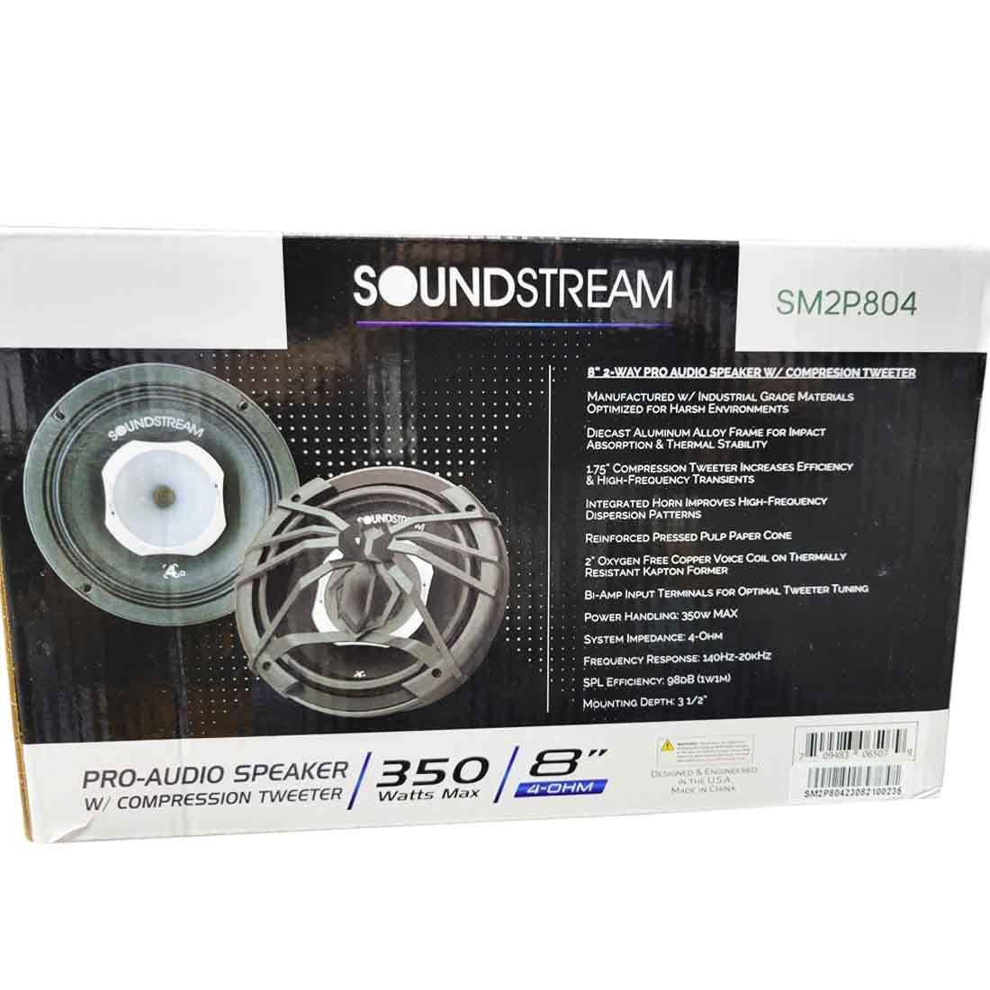 Soundstream SM2P.804 8” 2-way Pro Audio Speaker w/ Compression Tweeter