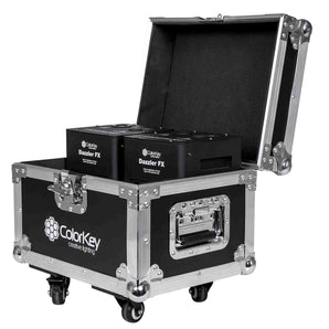 Colorkey CKU-7702 Cold Spark Machine Bundle 2 Dazzlers with Road Case - Black