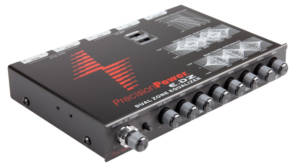 Precision Power E.DZ 1/2 DIN 3 & 4 Band Dual-Zone Equalizer