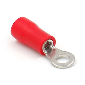 100Pcs 22-16AWG Insulated Ring Terminals Electrical Wire Crimp Connectors Red